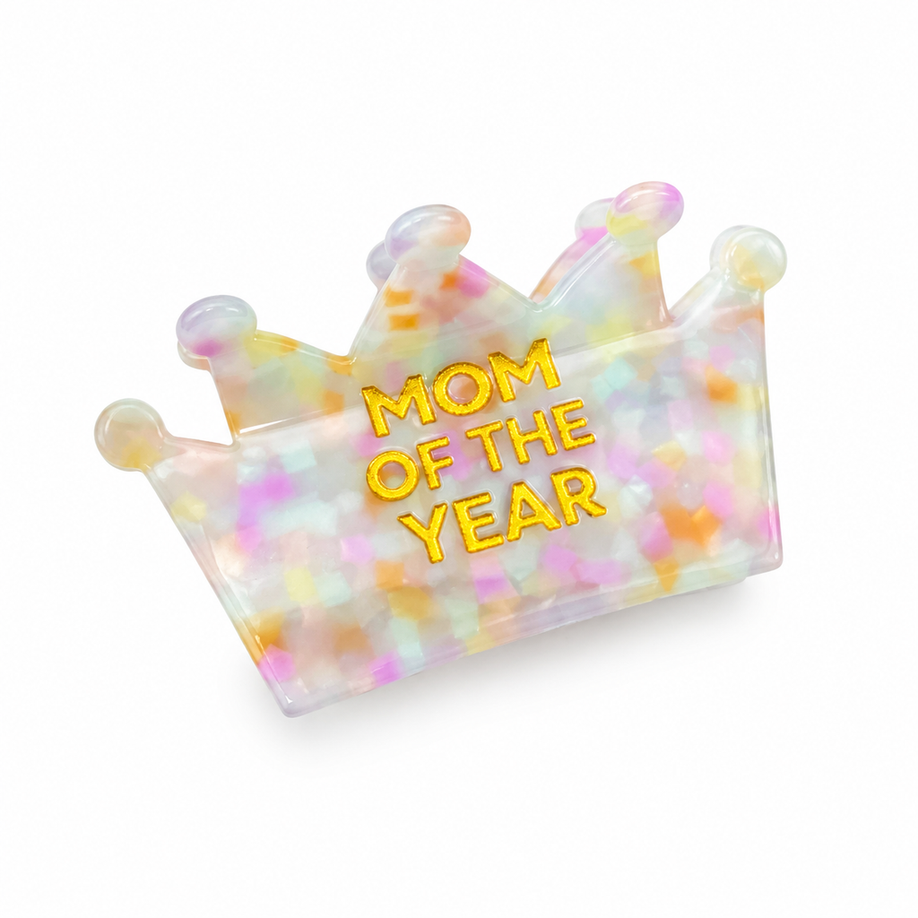 Mom of the Year - Crown - Acetate Hair Claw Clip