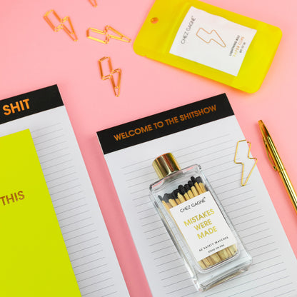 Mistakes Were Made - Glass Bottle Matches - Black