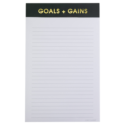 Goals + Gains - Lined Notepad