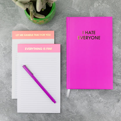 I Hate Everyone - Orchid Hardcover Journal