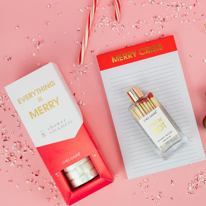 Yule Be Hot - Glass Bottle Safety Matches - Red/White Tips