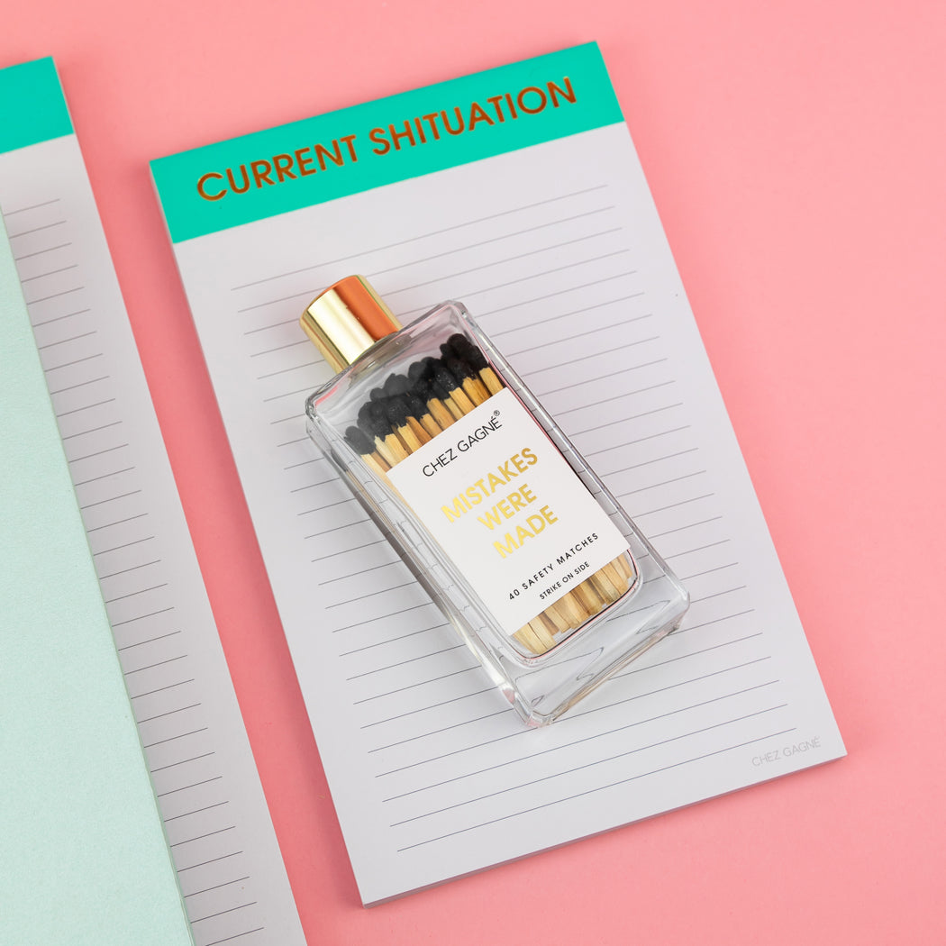 Mistakes Were Made - Glass Bottle Matches - Black