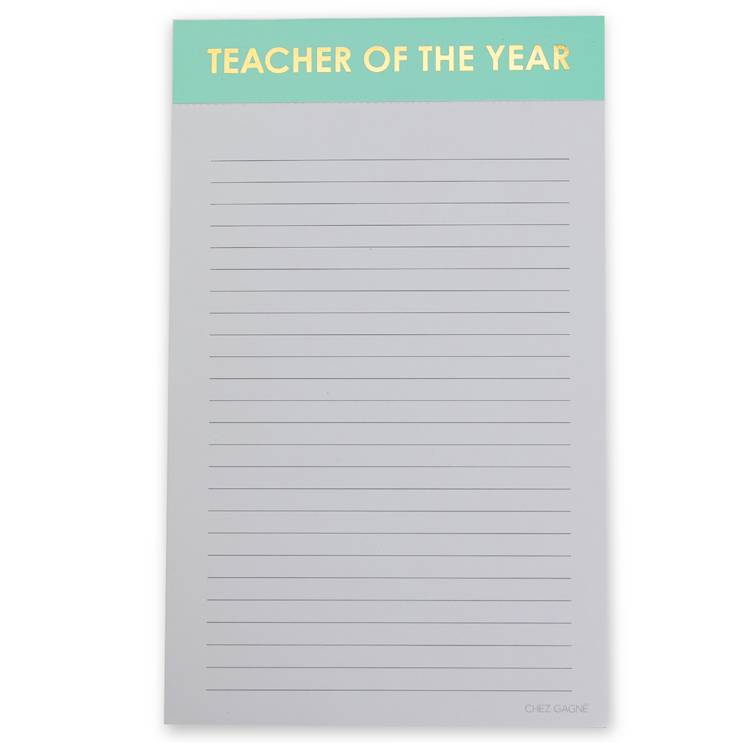 Teacher Of The Year - Lined Notepad