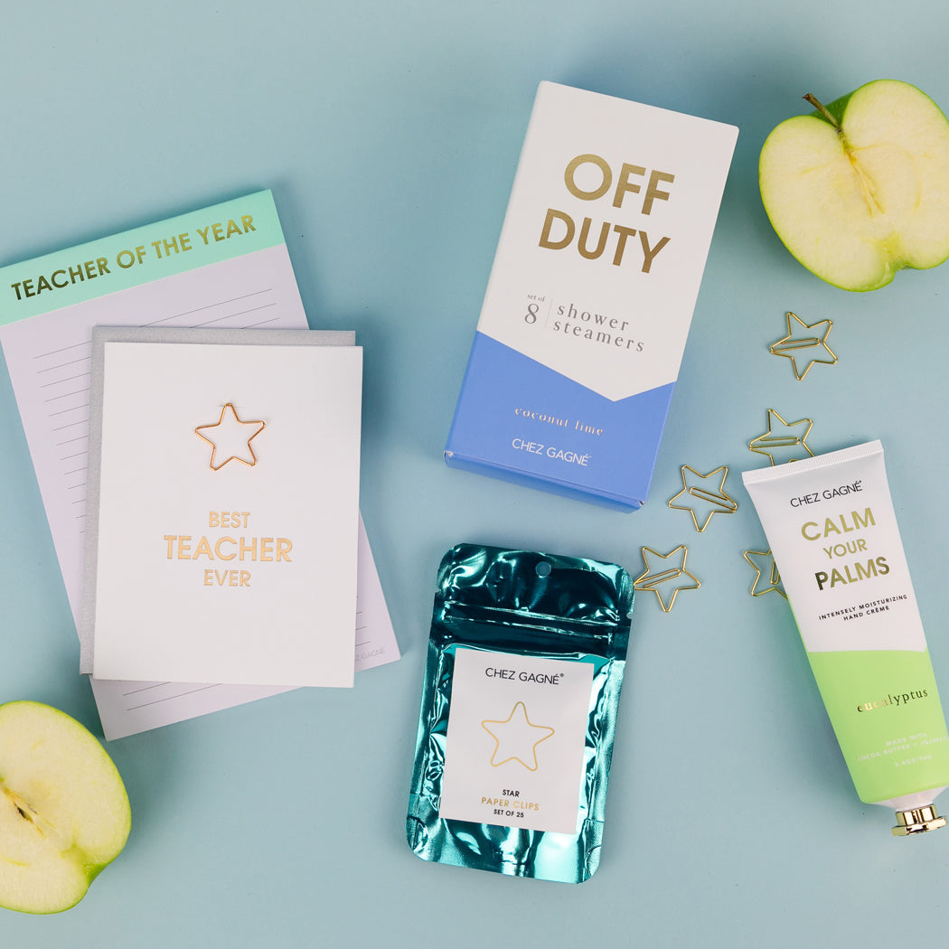 Best Teacher Ever - Star Paper Clip Letterpress Card