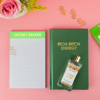 Rich Bitch Energy - Hardcover Daily Journal - Hystar Emerald