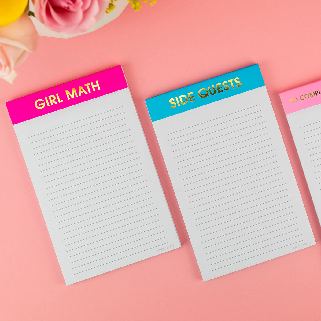 Girl Math - Lined Notepad - Bright Pink