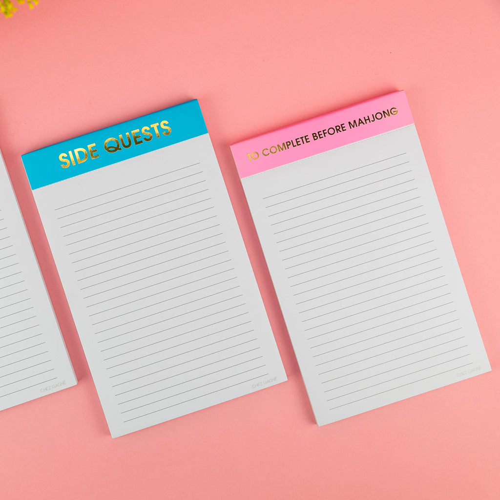 To Complete Before Mahjong - Lined Notepad - Neon Peony