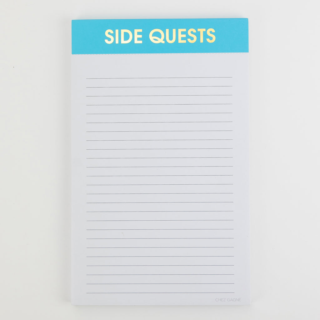 Side Quests - Lined Notepad - Caribbean Blue