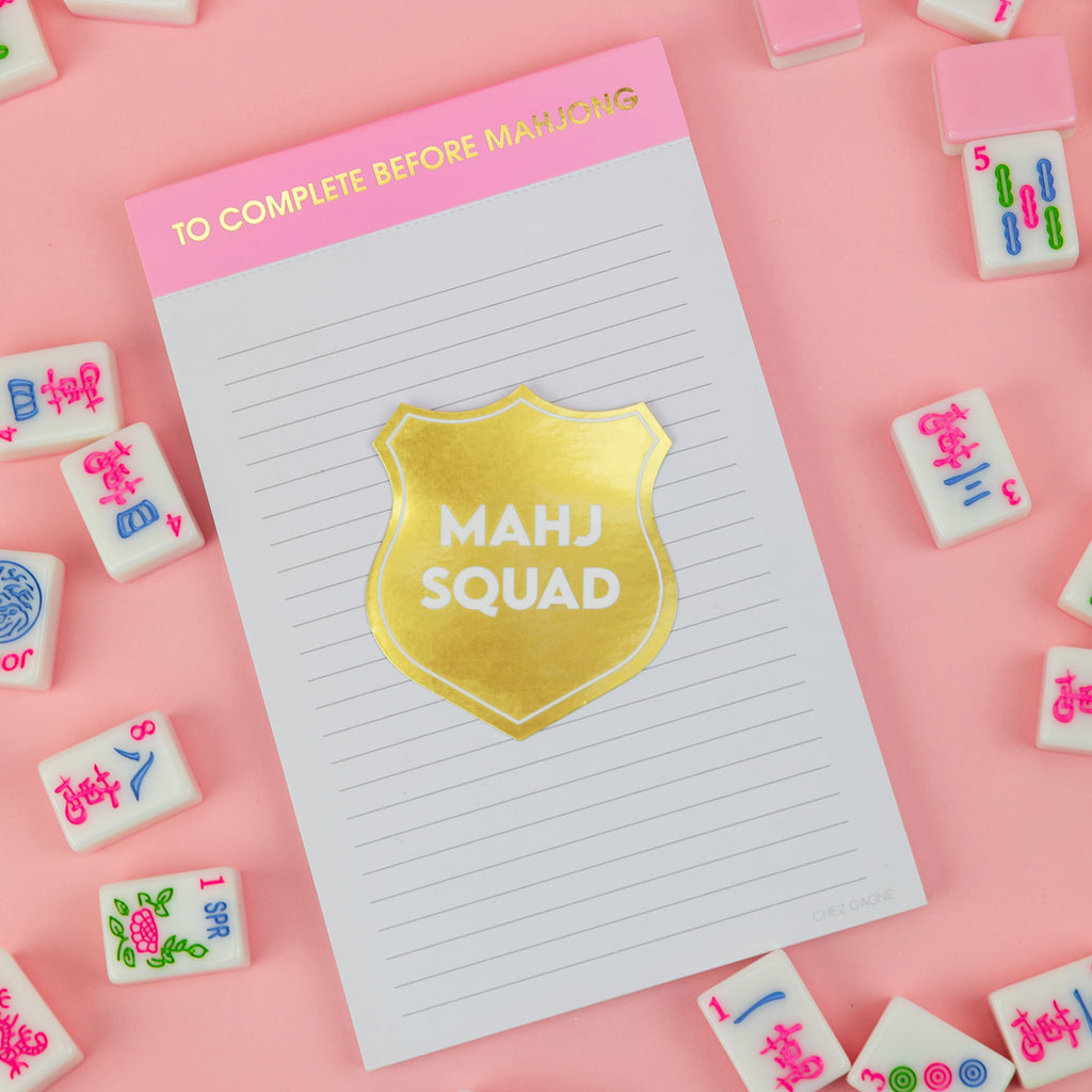 To Complete Before Mahjong - Lined Notepad - Neon Peony