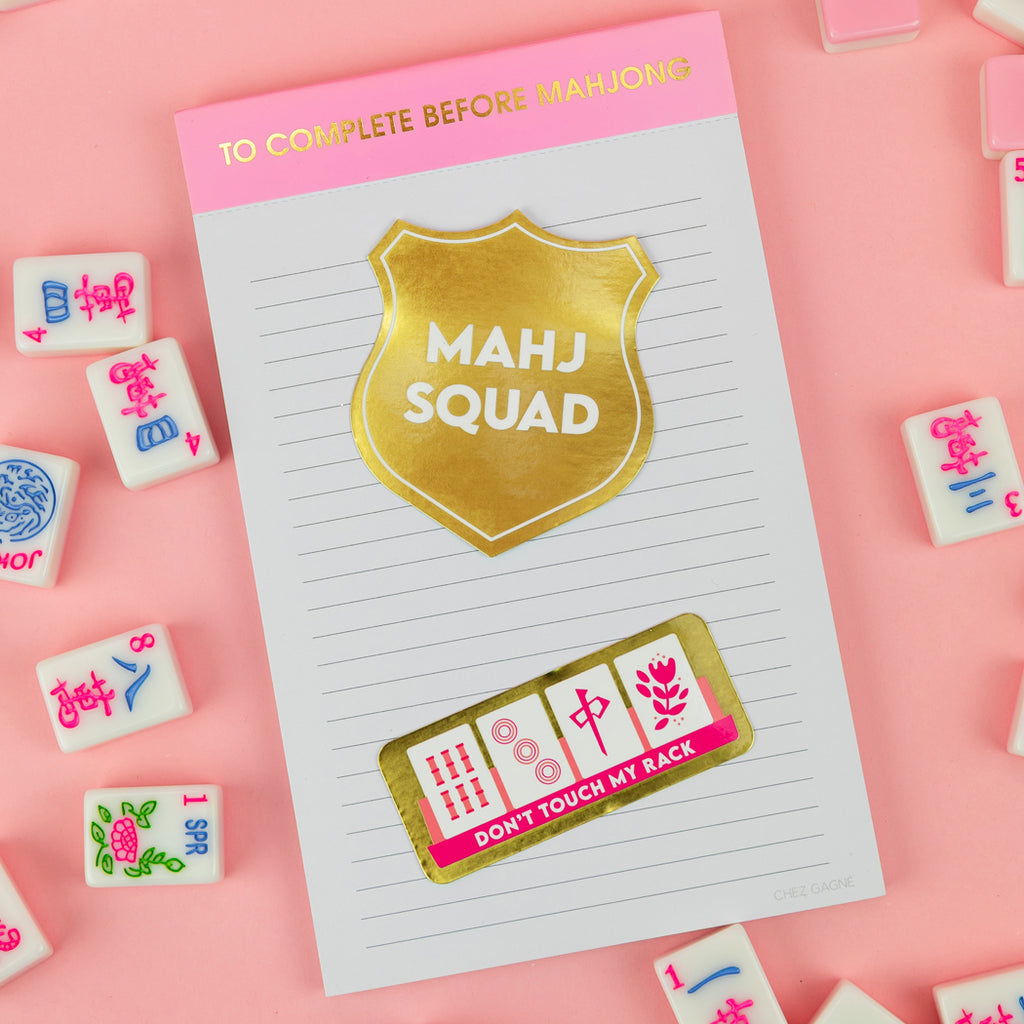 To Complete Before Mahjong - Lined Notepad - Neon Peony