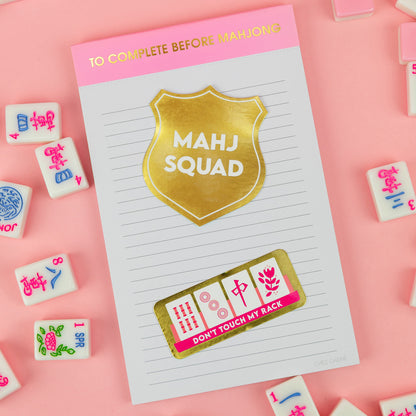 To Complete Before Mahjong - Lined Notepad - Neon Peony