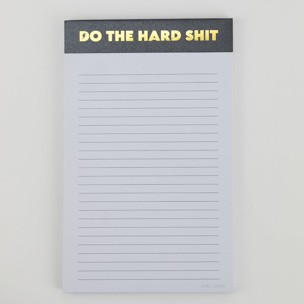 Do The Hard Shit - Lined Notepad  - Shimmer Black - 5"x8"