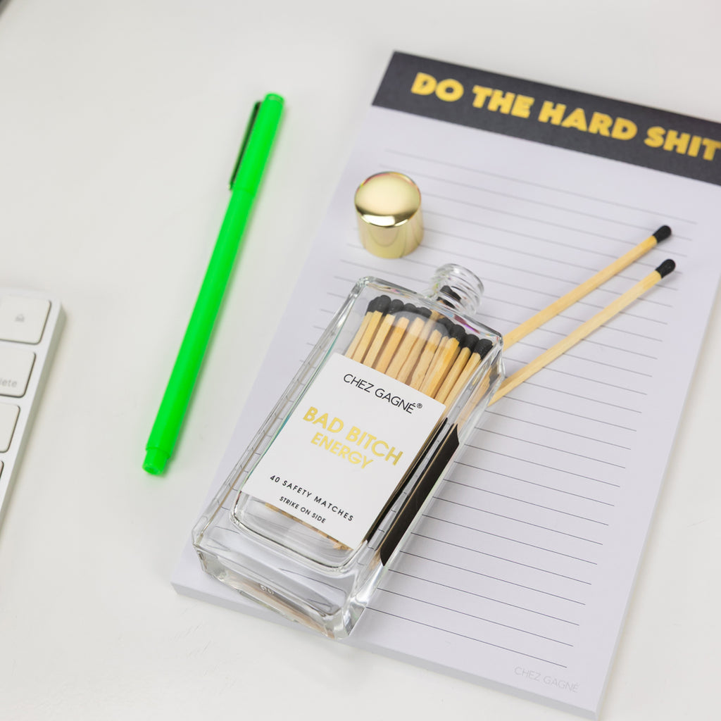 Do The Hard Shit - Lined Notepad  - Shimmer Black - 5"x8"