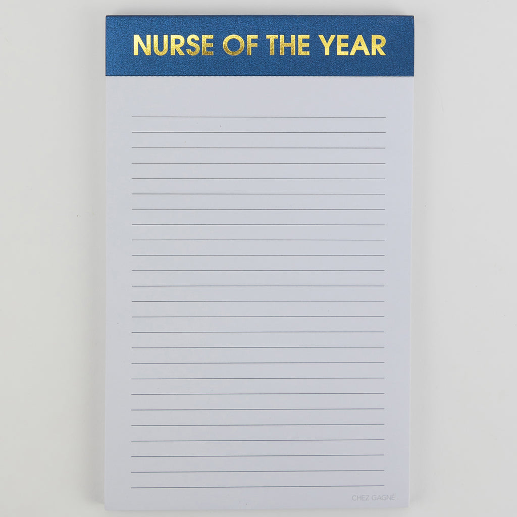 Nurse of the Year - Lined Notepad  - Shimmer Navy - 5"x8"