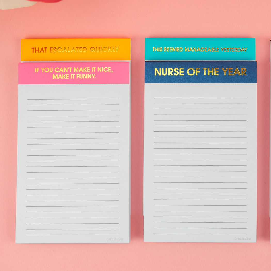 Nurse of the Year - Lined Notepad  - Hystar Navy - 5"x8"