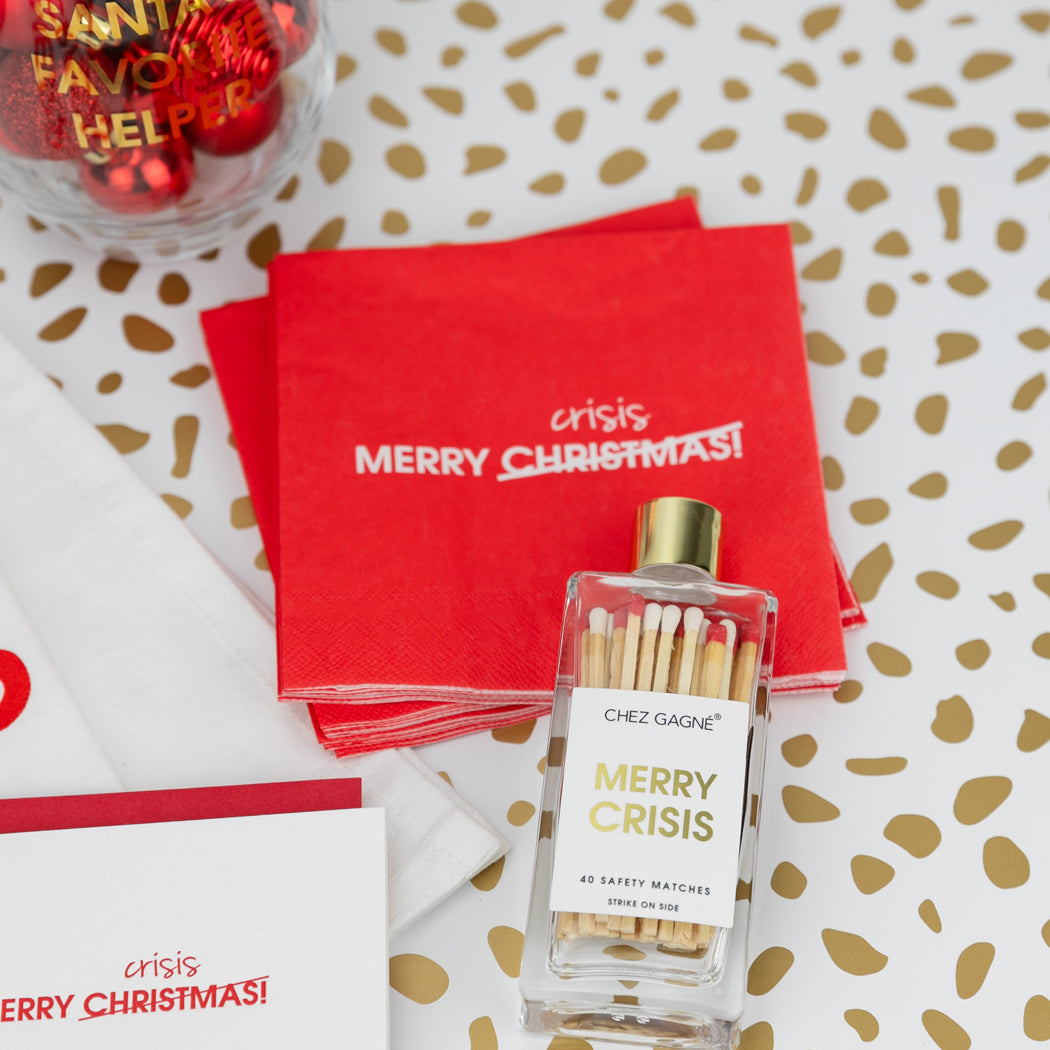 Merry Crisis - Glass Bottle Safety Matches - Holiday/Christmas