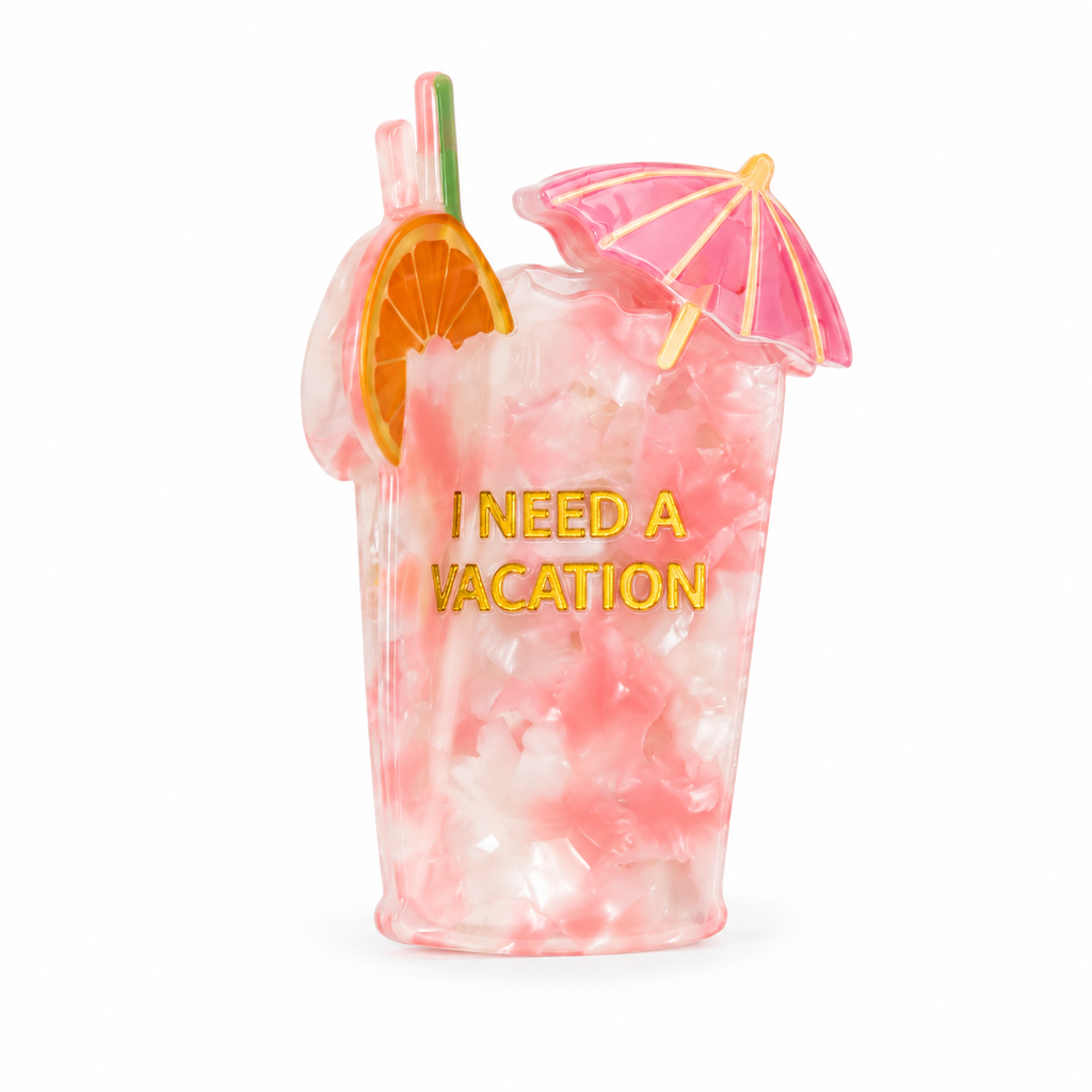 I Need A Vacation - Cocktail - Acetate Hair Claw Clip