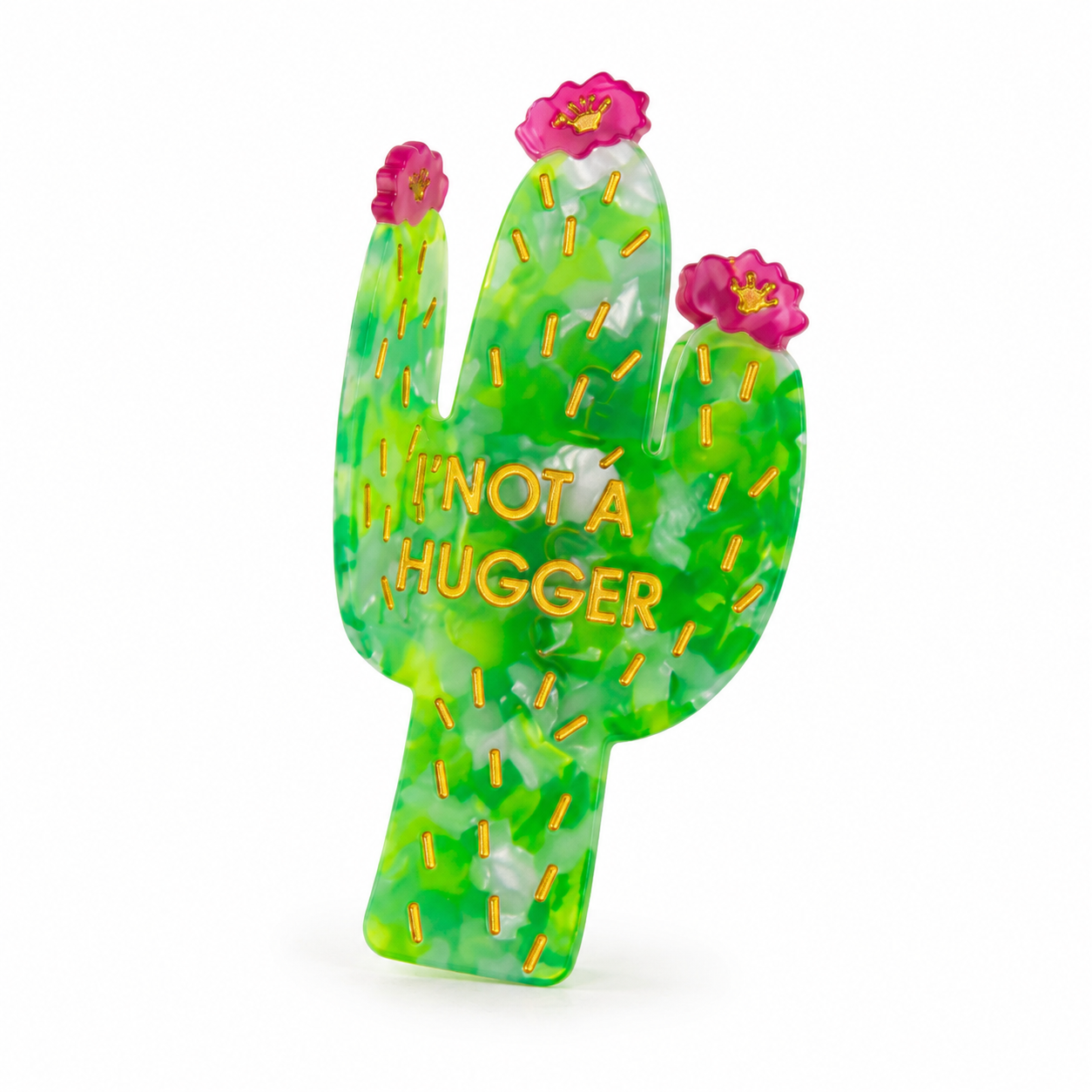 Not A Hugger - Cactus - Acetate Hair Claw Clip