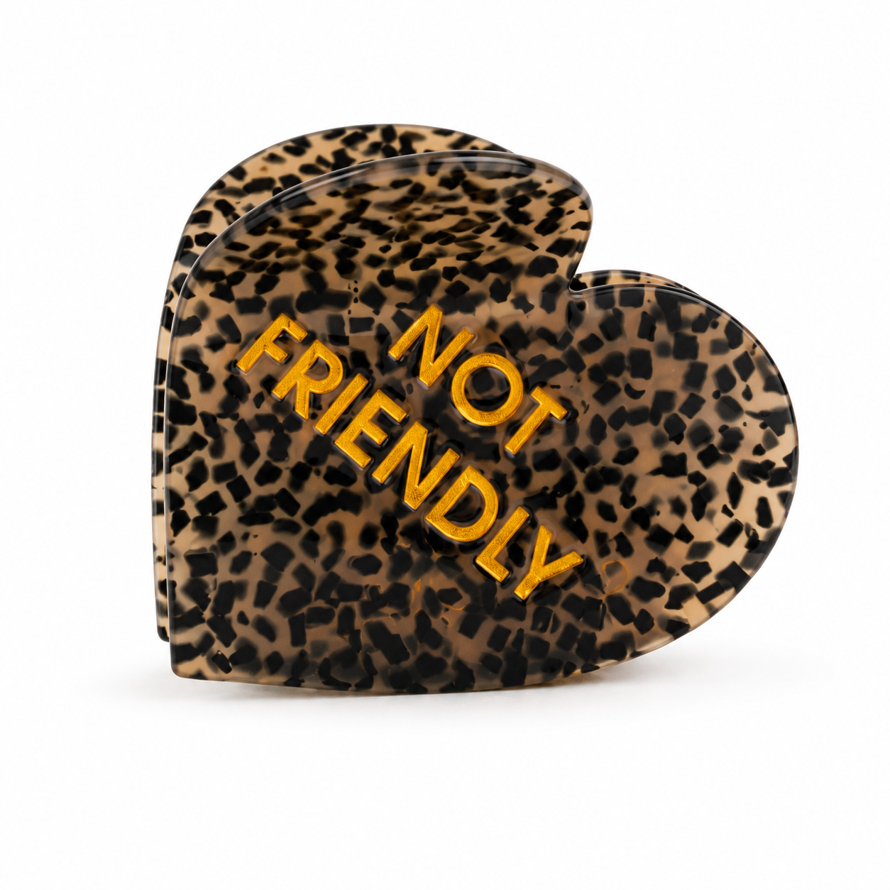 Not Friendly - Heart - Acetate Hair Claw Clip