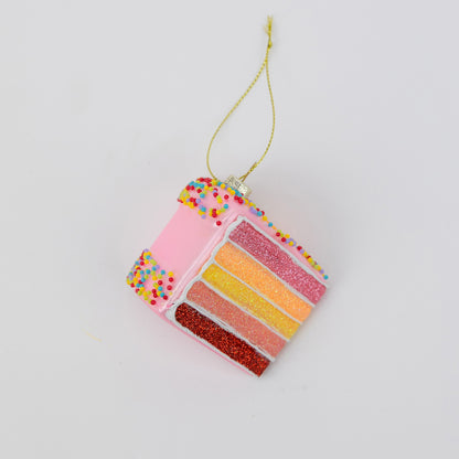 Eat Me - Cake Slice Glass Ornament