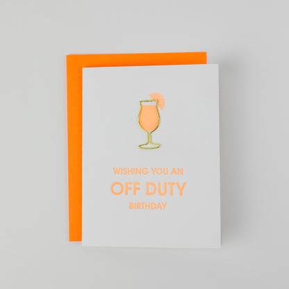 Off Duty Birthday - Paperclip Letterpress Card