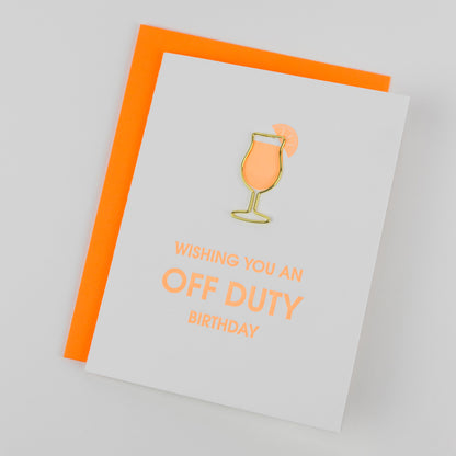 Off Duty Birthday - Paperclip Letterpress Card