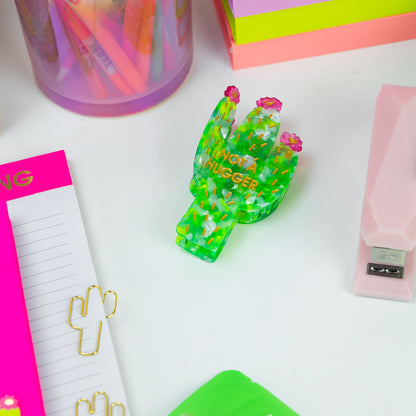 Not A Hugger - Cactus - Acetate Hair Claw Clip