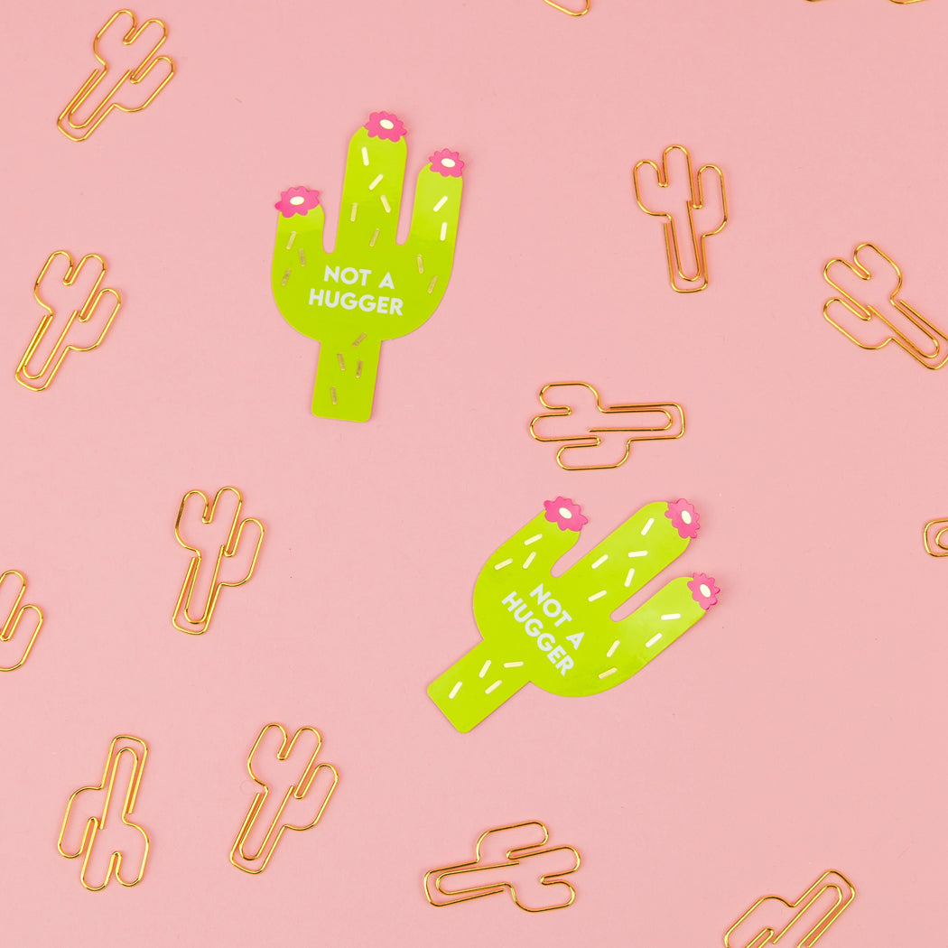 Not A Hugger - Cactus  - Funny Vinyl Sticker