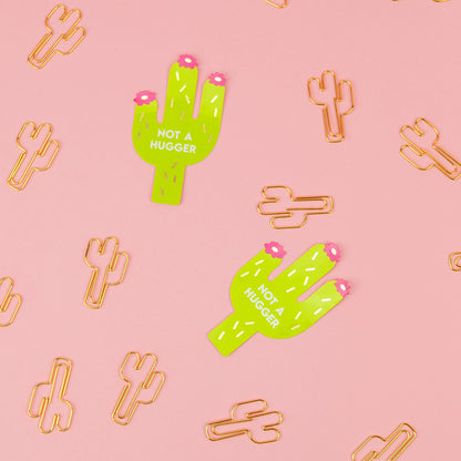 Not A Hugger - Cactus  - Funny Vinyl Sticker