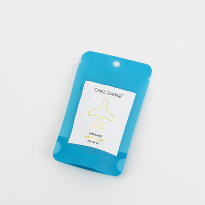 Airplane - Unique Gold Plated Paper Clips - Pack of 25