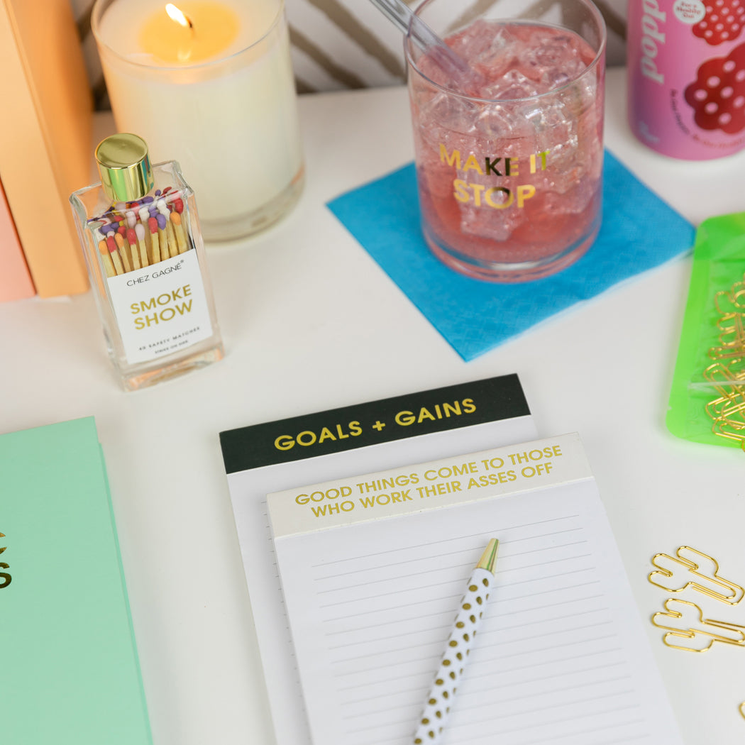 Goals + Gains - Lined Notepad