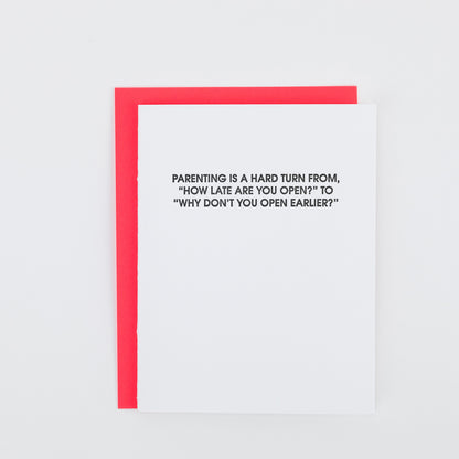 Parenting Hard Turn - Letterpress Card