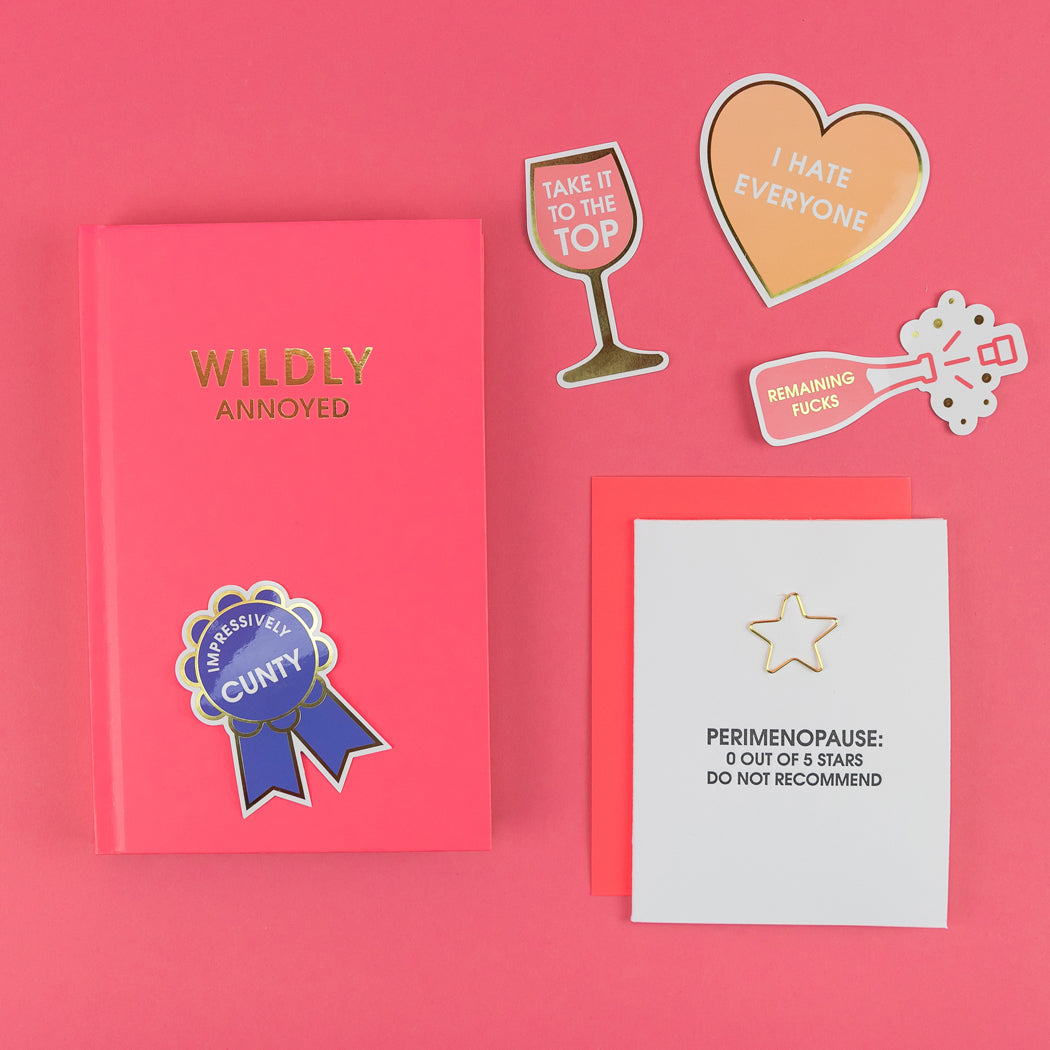 Perimenopause : 0/5 Stars - Star Paperclip Letterpress Card