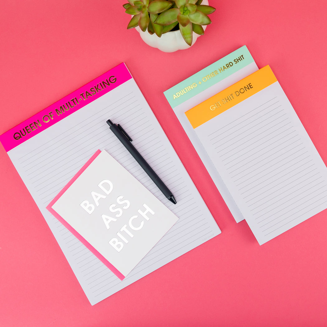 Adulting + Other Hard Shit - Lined Notepad