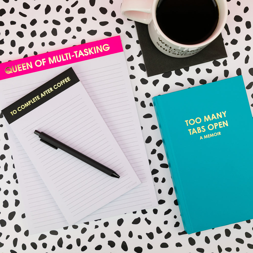 Too Many Tabs Open (a memoir) - Bright Teal Hardcover Journal