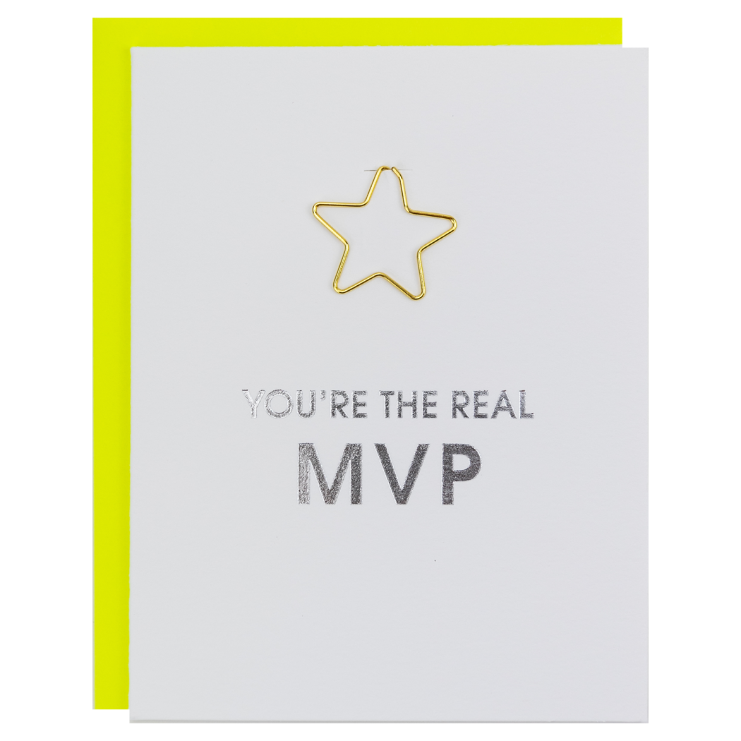 You're The Real MVP - Paper Clip Letterpress Card