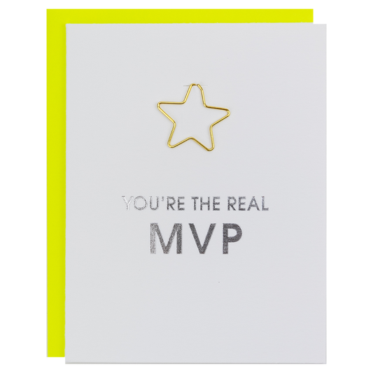 You're The Real MVP - Paper Clip Letterpress Card