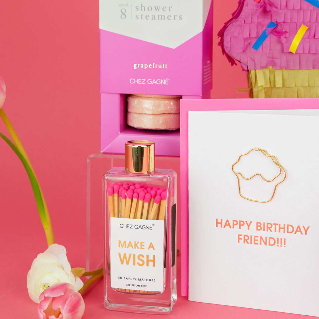 Make A Wish - Glass Bottle Safety Matches - Birthday