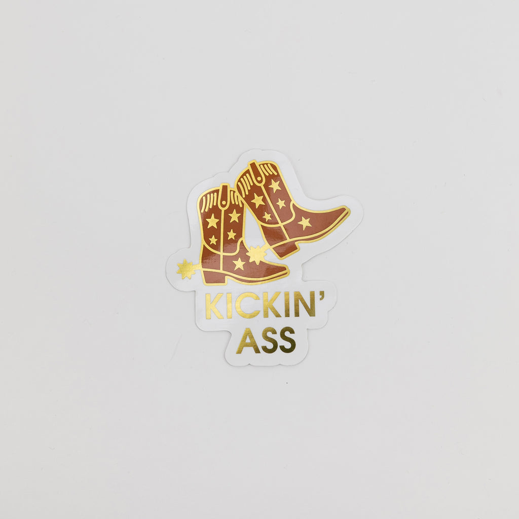 Kickin' Ass - Cowboy Boot - Vinyl Sticker