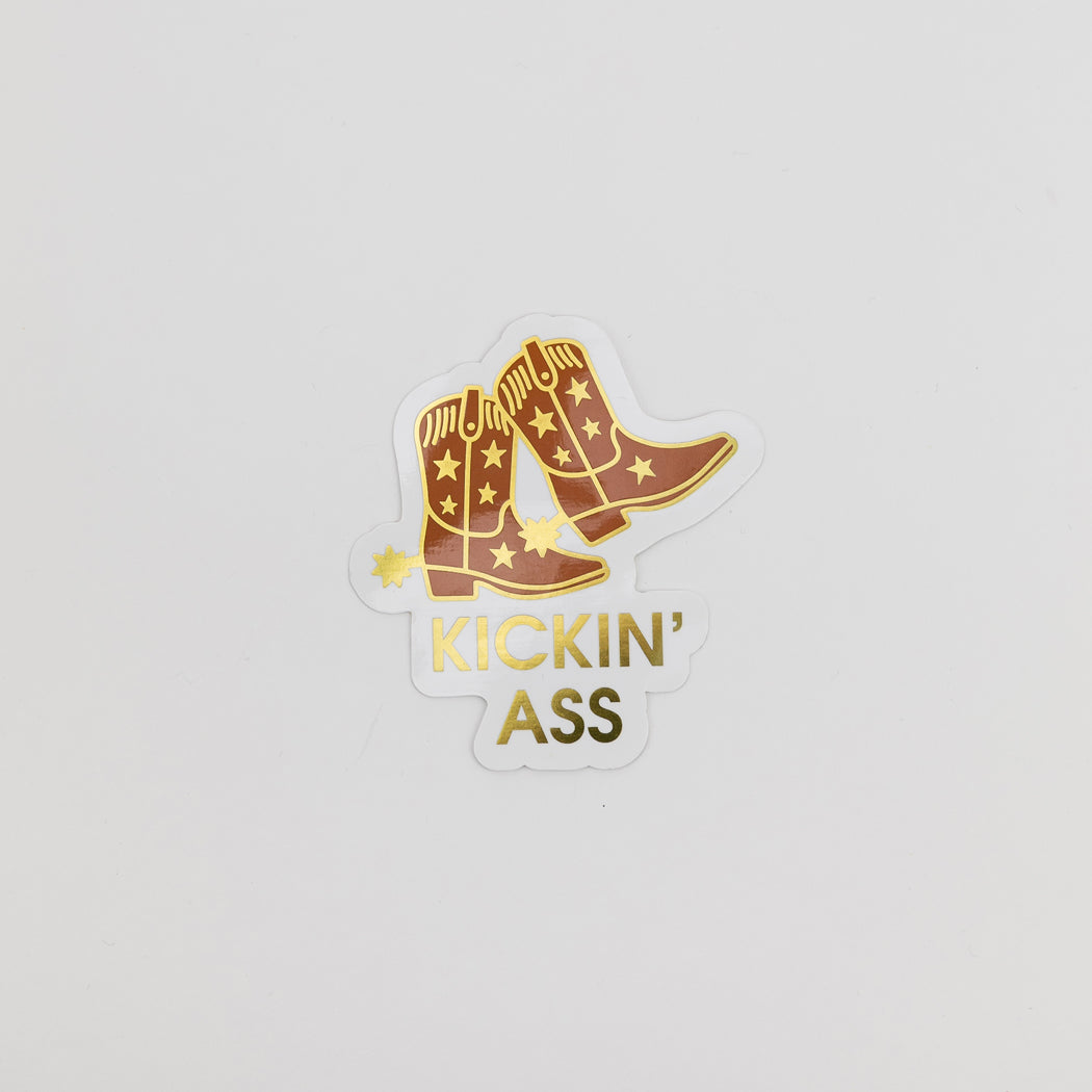 Kickin' Ass - Cowboy Boot - Vinyl Sticker