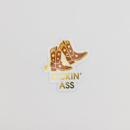 Kickin' Ass - Cowboy Boot - Vinyl Sticker