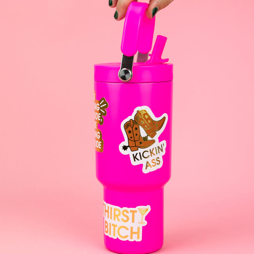 Kickin' Ass - Cowboy Boot - Vinyl Sticker