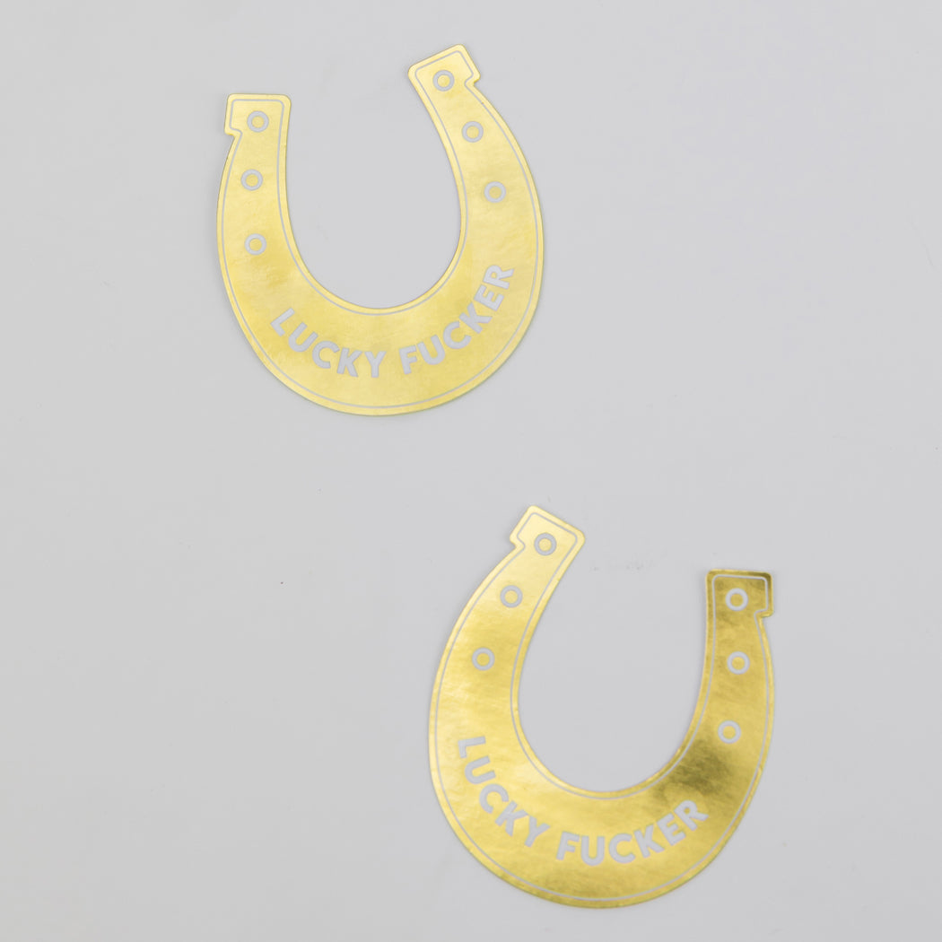 Lucky Fucker - Horseshoe  - Funny Vinyl Sticker