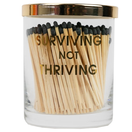 Limited Edition: Surviving Not Thriving Match + Rocks Glass Duo