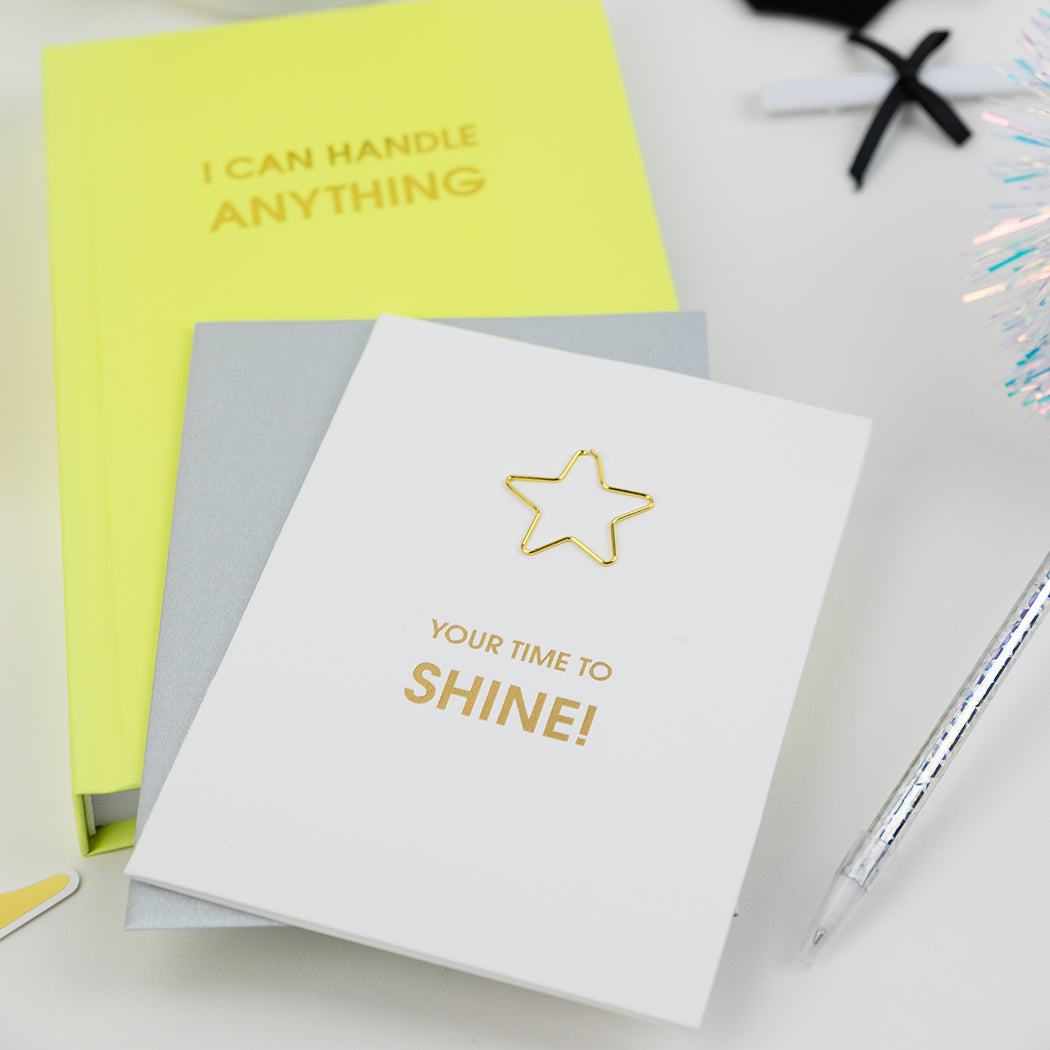 Your Time to Shine - Star Paper Clip Letterpress Card