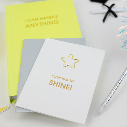 Your Time to Shine - Star Paper Clip Letterpress Card
