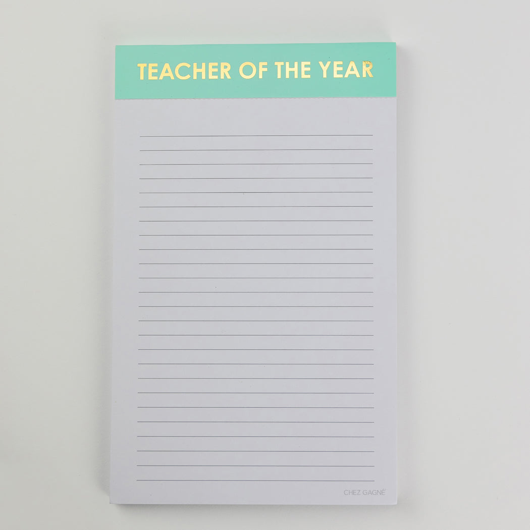 Teacher Of The Year - Lined Notepad