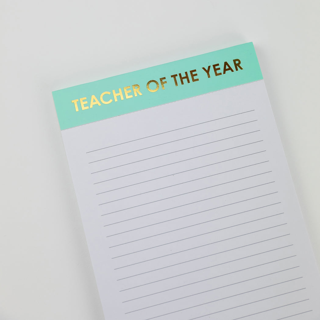 Teacher Of The Year - Lined Notepad