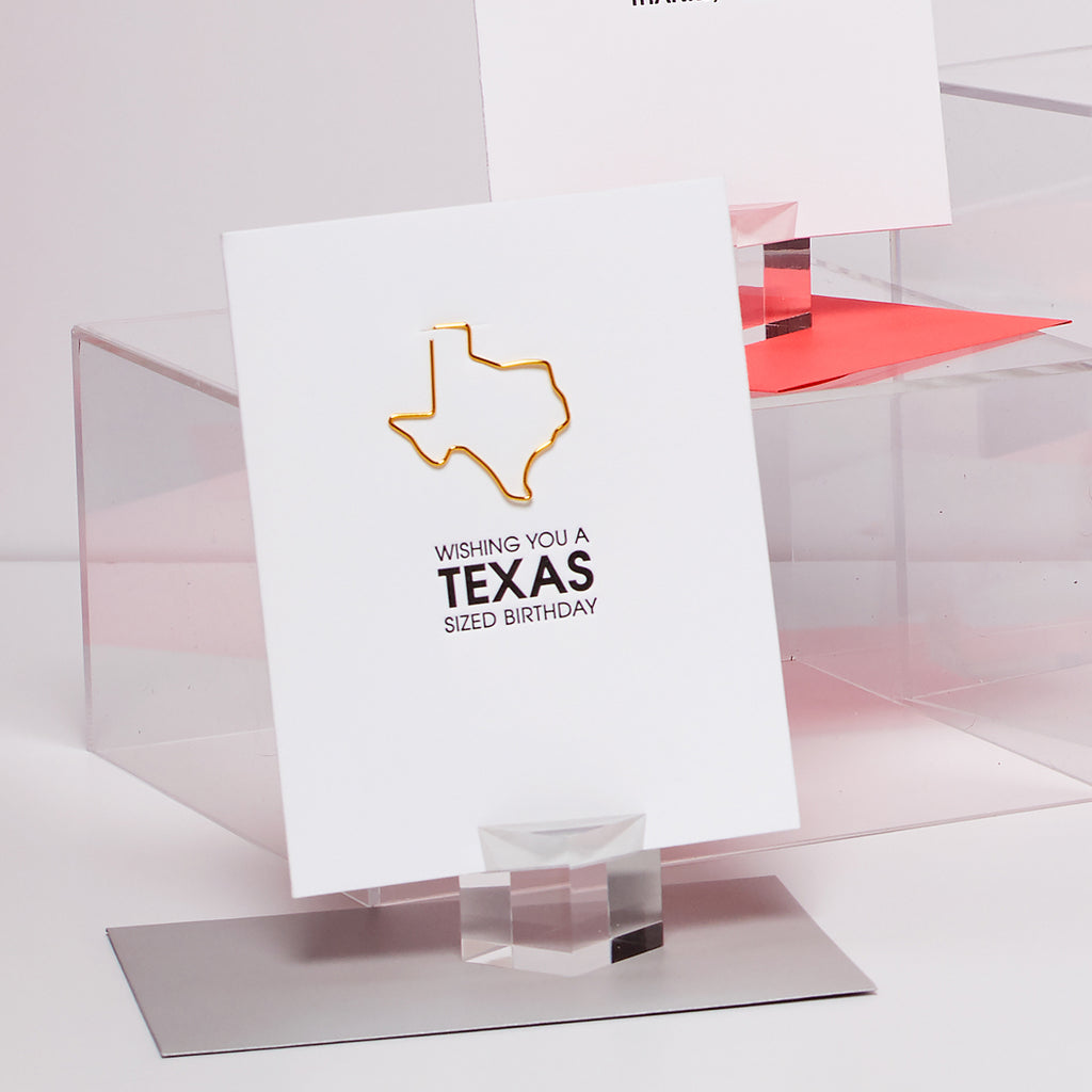 Wishing You a Texas Sized Birthday - Paper Clip Letterpress Card