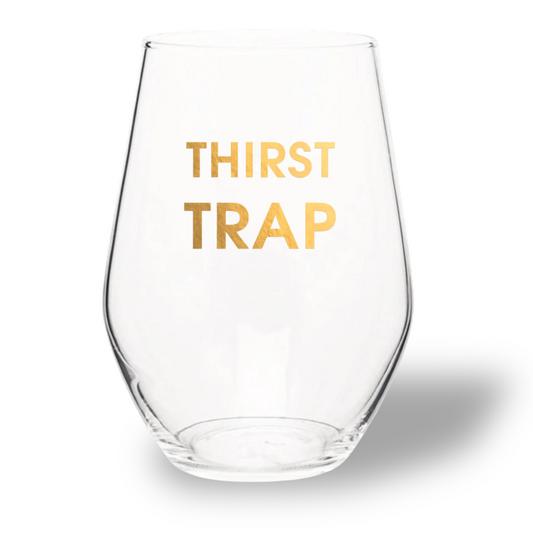 Thirst Trap - Gold Foil Stemless Wine Glass